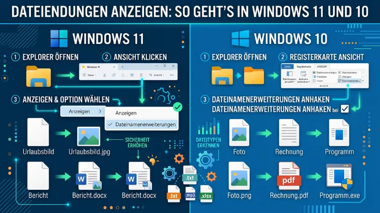 Dateiendungen anzeigen: So geht’s in Windows 11 und 10