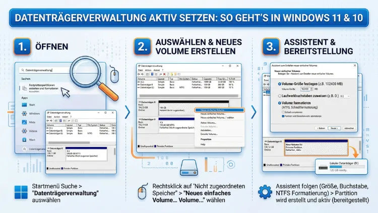 Datenträgerverwaltung aktiv setzen: So geht’s in Windows 11 und 10