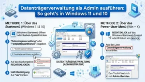 Datenträgerverwaltung als Admin ausführen: So geht’s in Windows 11 und 10