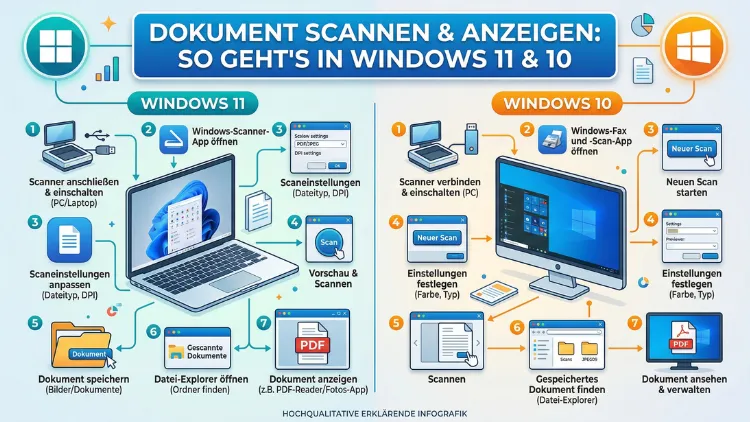 Dokument scannen und anzeigen: So geht’s in Windows 11 und 10
