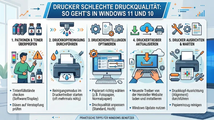 Drucker schlechte Druckqualität: So geht’s in Windows 11 und 10