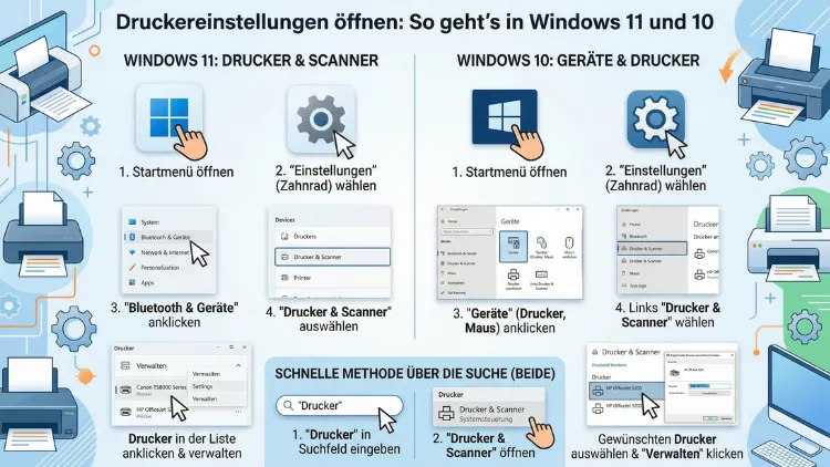Druckereinstellungen öffnen: So geht’s in Windows 11 und 10