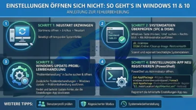 Einstellungen öffnen sich nicht: So geht’s in Windows 11 und 10