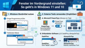 Fenster im Vordergrund einstellen: So geht’s in Windows 11 und 10