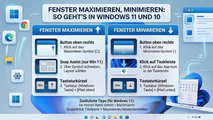 Fenster maximieren, minimieren: So geht’s in Windows 11 und 10