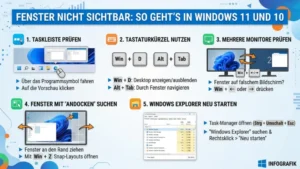 Fenster nicht sichtbar: So geht’s in Windows 11 und 10