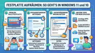 Festplatte aufräumen: So geht’s in Windows 11 und 10