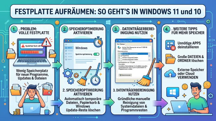 Festplatte aufräumen: So geht’s in Windows 11 und 10