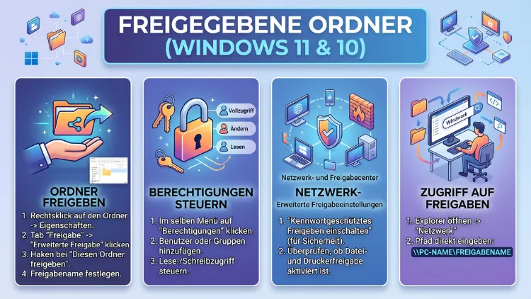 Freigegebene Ordner verwalten: So geht’s in Windows 11 und 10