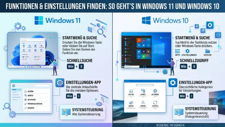 Funktionen finden: So geht’s in Windows 11 und Windows 10