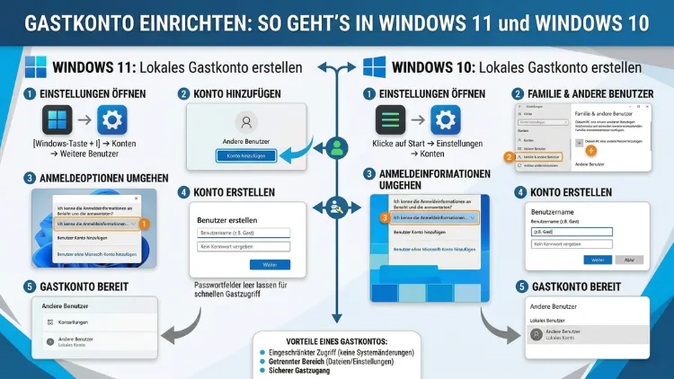 Gastkonto einrichten: So geht’s in Windows 11 und Windows 10