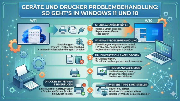 Geräte und Drucker Problembehandlung: So geht’s in Windows 11 und 10