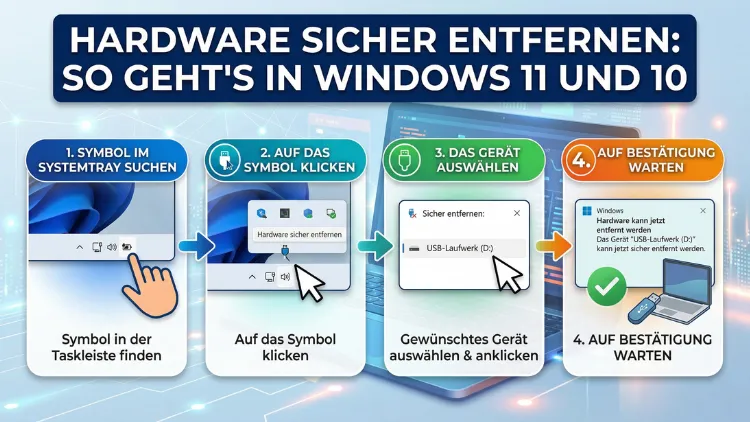 Hardware sicher entfernen: So geht’s in Windows 11 und 10