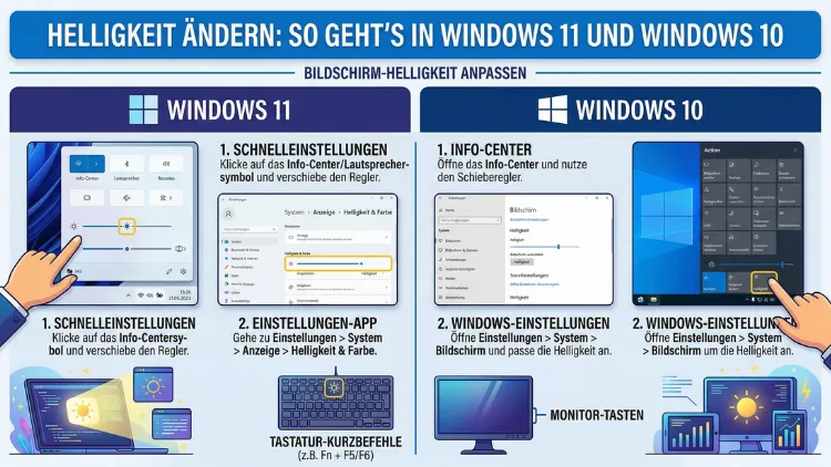 Helligkeit ändern: So geht’s in Windows 11 und Windows 10