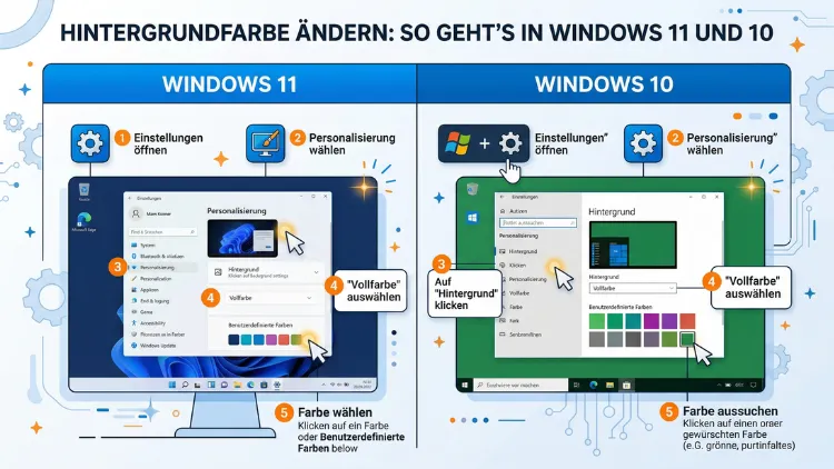 Hintergrundfarbe ändern: So geht’s in Windows 11 und 10