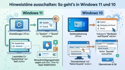 Hinweistöne ausschalten: So geht’s in Windows 11 und 10
