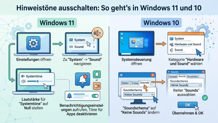 Hinweistöne ausschalten: So geht’s in Windows 11 und 10