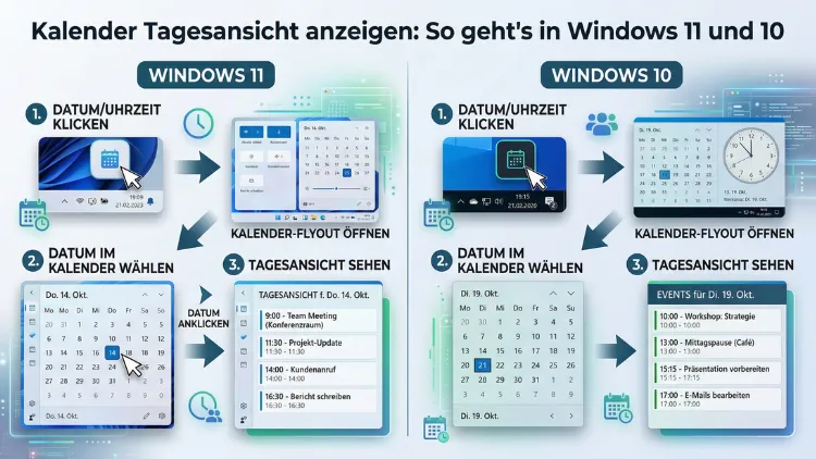 Kalender Tagesansicht anzeigen: So geht’s in Windows 11 und 10