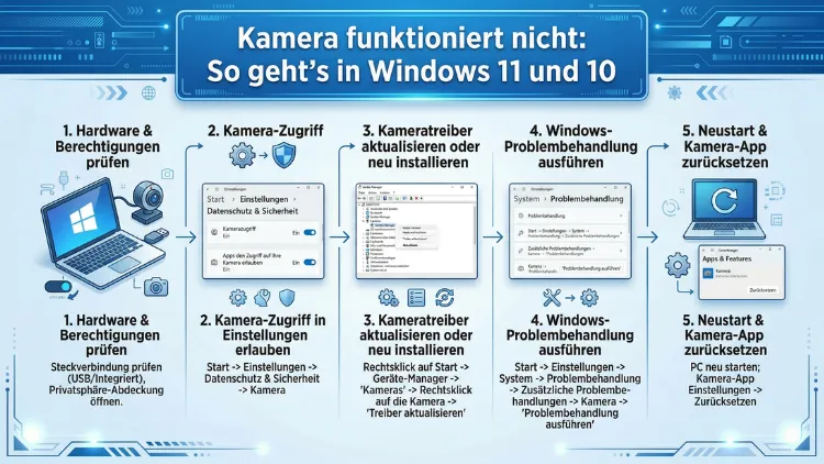 Kamera funktioniert nicht: So geht’s in Windows 11 und 10