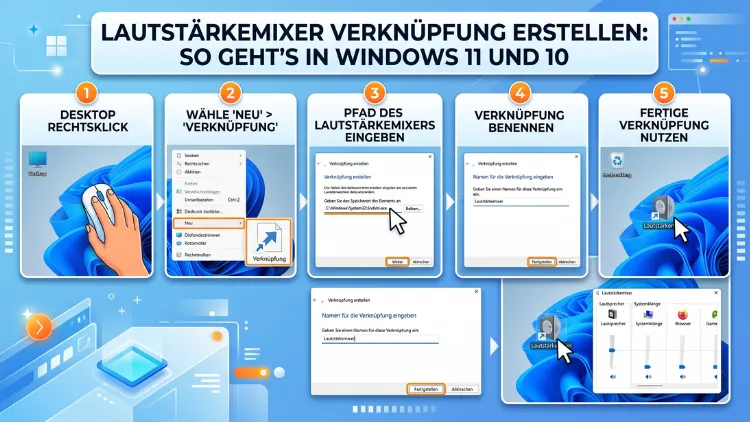 Lautstärkemixer Verknüpfung erstellen: So geht’s in Windows 11 und 10