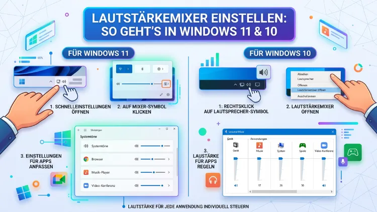 Lautstärkemixer einstellen: So geht’s in Windows 11 und 10