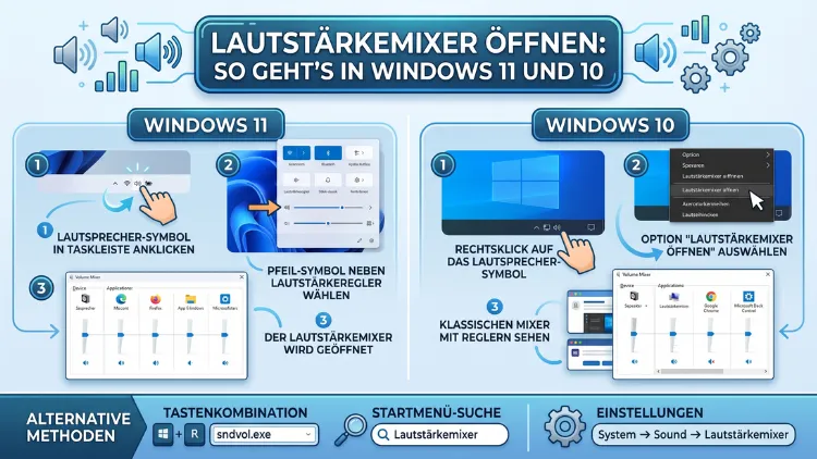 Lautstärkemixer öffnen: So geht’s in Windows 11 und 10