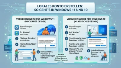 Lokales Konto erstellen: So geht’s in Windows 11 und 10