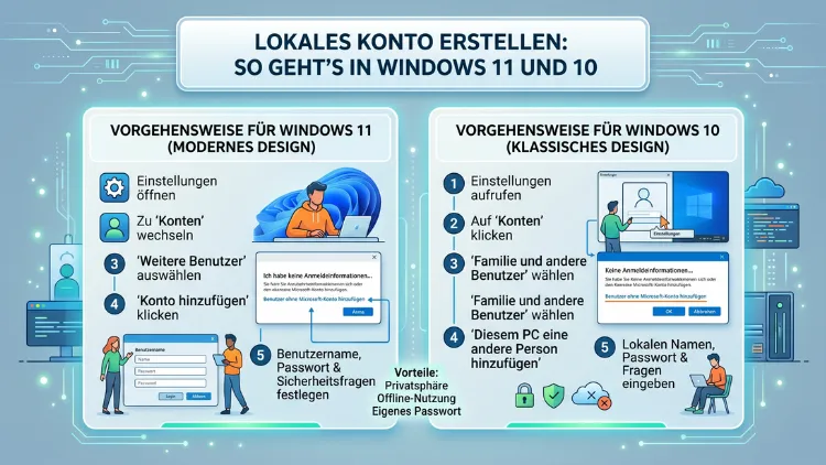 Lokales Konto erstellen: So geht’s in Windows 11 und 10