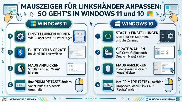 Mauszeiger für Linkshänder anpassen: So geht’s in Windows 11 und 10