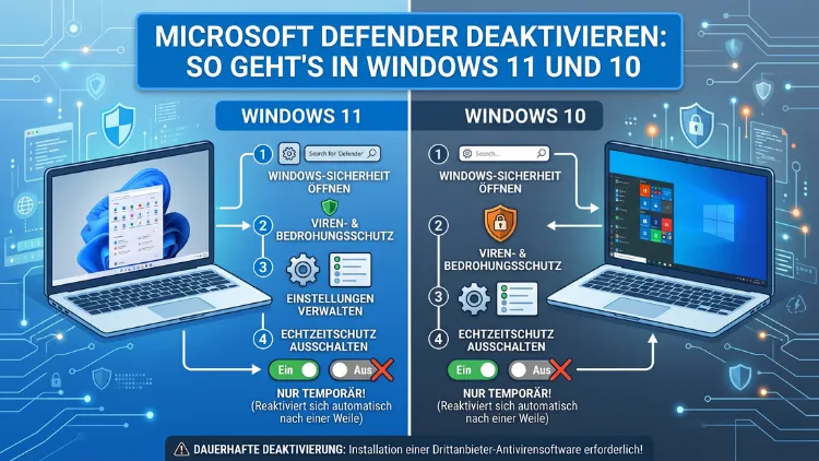 Microsoft Defender deaktivieren: So geht’s in Windows 11 und 10