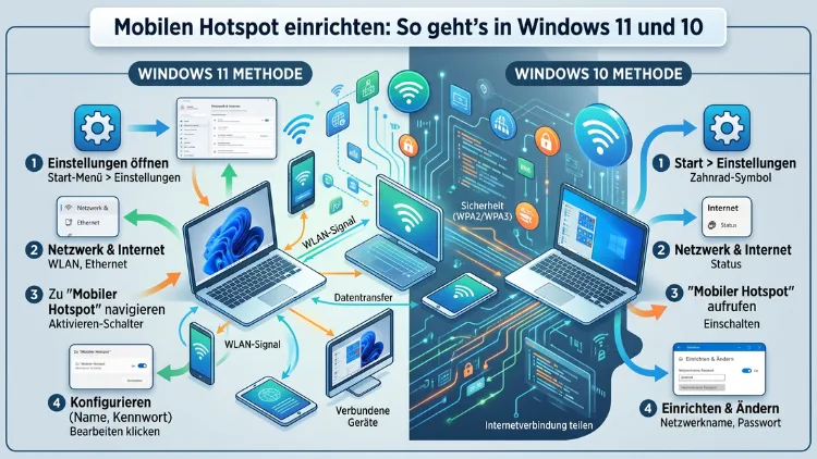 Mobilen Hotspot einrichten: So geht’s in Windows 11 und 10
