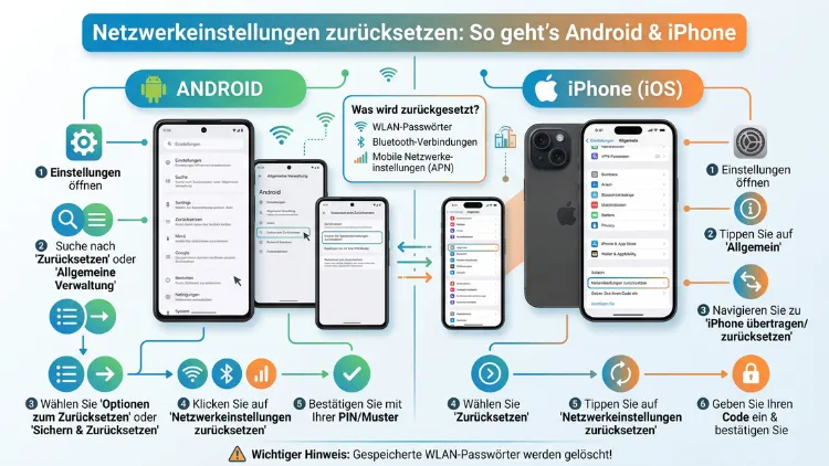 Netzwerkeinstellungen zurücksetzen: So geht’s auf Android und iPhone