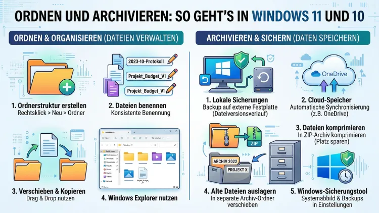 Ordnen und Archivieren: So geht’s in Windows 11 und 10
