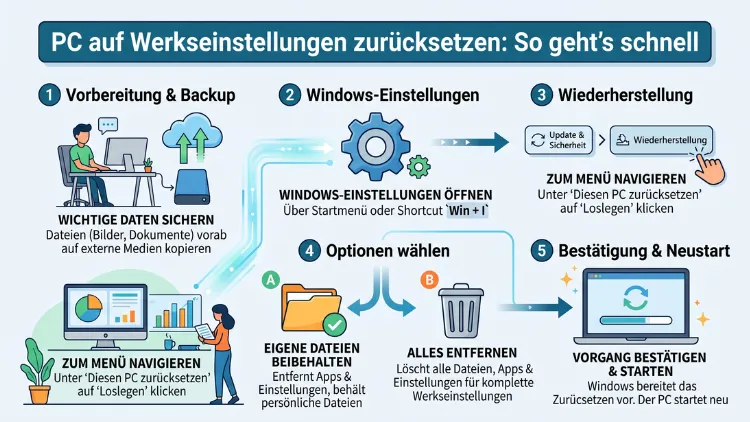 PC auf Werkseinstellungen zurücksetzen: So geht’s schnell
