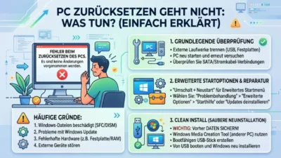 PC zurücksetzen geht nicht: Was tun? Einfach erklärt