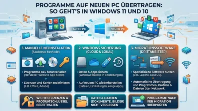 Programme auf neuen PC übertragen: So geht’s in Windows 11 und 10