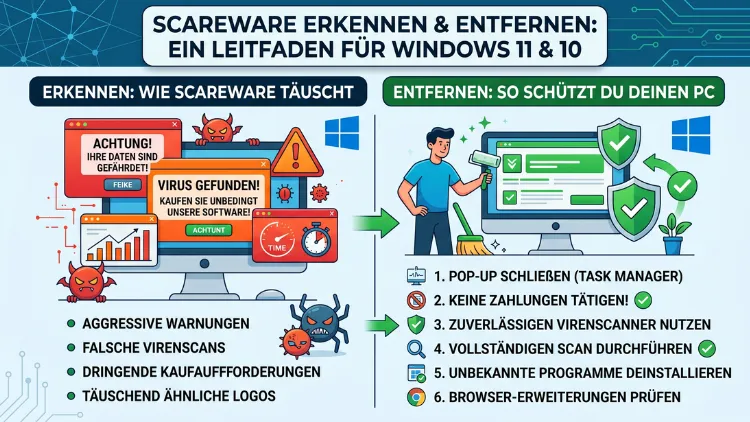 Scareware erkennen und entfernen: So geht’s in Windows 11 und 10
