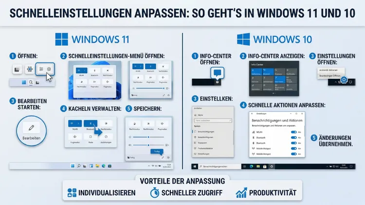 Schnelleinstellungen anpassen: So geht’s in Windows 11 und 10