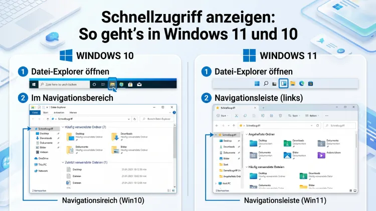 Schnellzugriff anzeigen: So geht’s in Windows 11 und 10