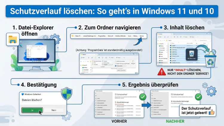Schutzverlauf löschen: So geht’s in Windows 11 und 10