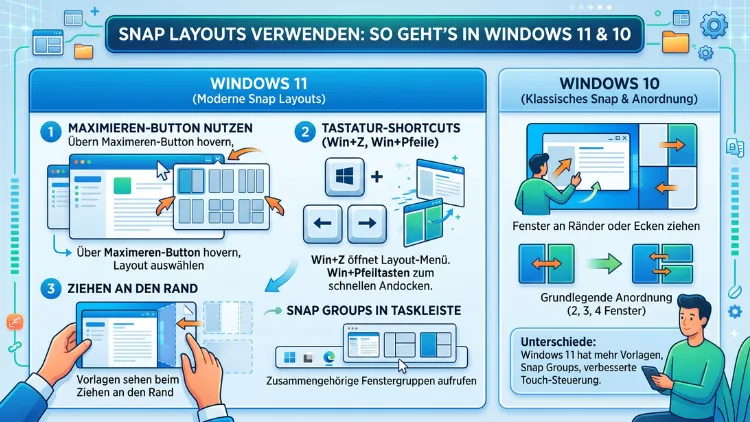 Snap Layouts: So geht’s in Windows 11 und Windows 10
