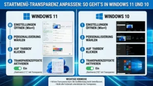 Startmenü-Transparenz anpassen: So geht’s in Windows 11 und 10