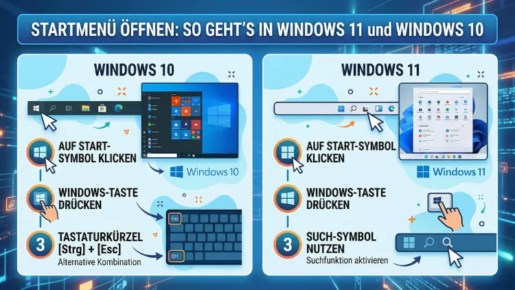 Startmenü öffnen: So geht’s in Windows 11 und Windows 10