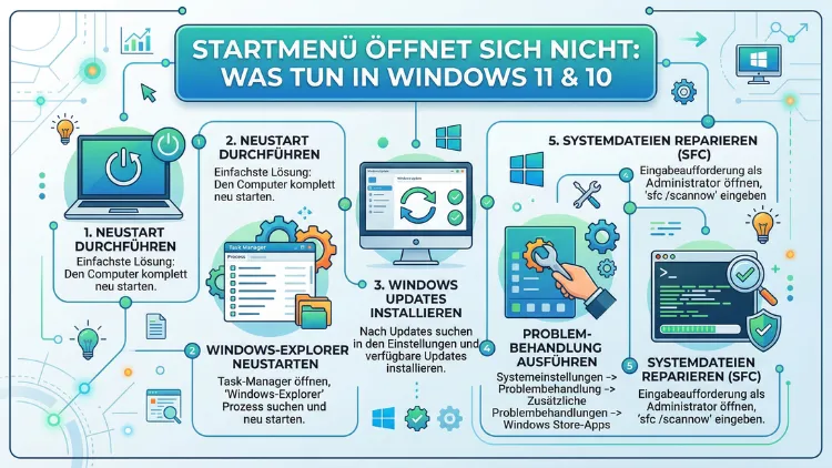 Startmenü öffnet sich nicht: Was tun in Windows 11 und 10