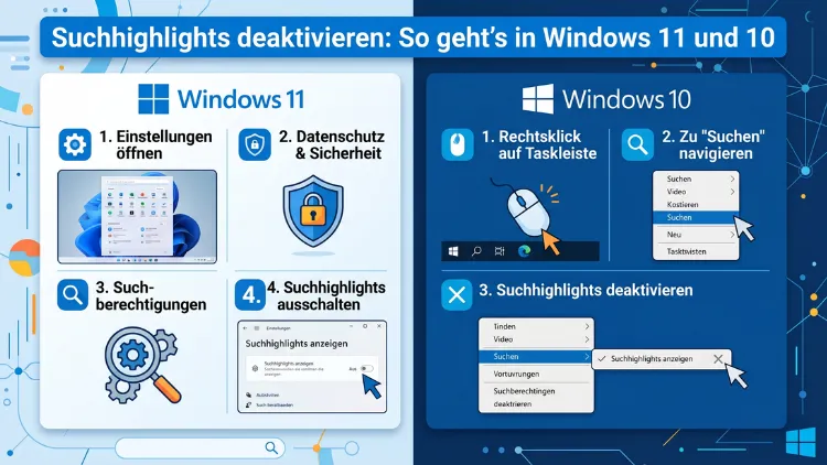 Suchhighlights deaktivieren: So geht’s in Windows 11 und 10