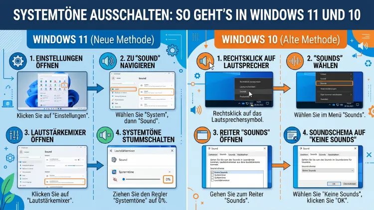 Systemtöne ausschalten: So geht’s in Windows 11 und 10