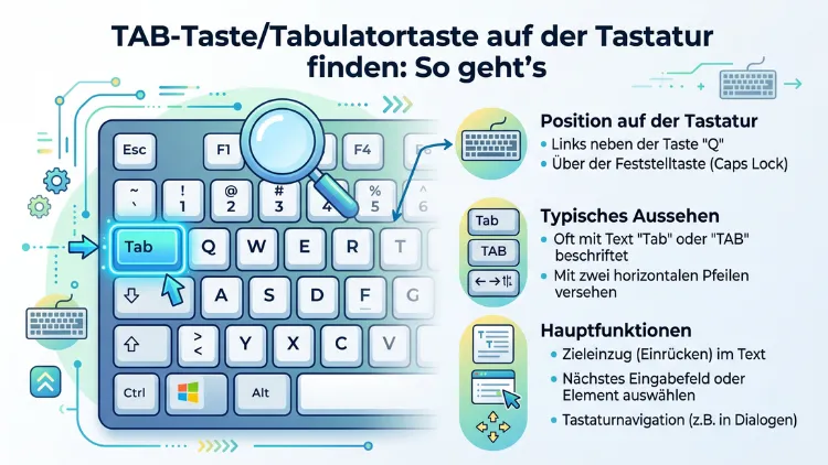 TAB Taste Auf Der Tastatur Finden
