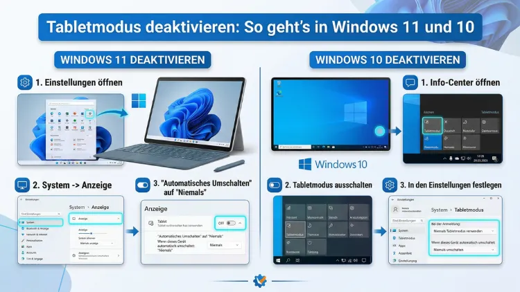 Tabletmodus deaktivieren: So geht’s in Windows 11 und 10