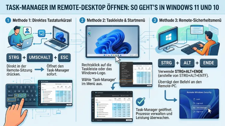 Task-Manager im Remote-Desktop öffnen: So geht’s in Windows 11 und 10
