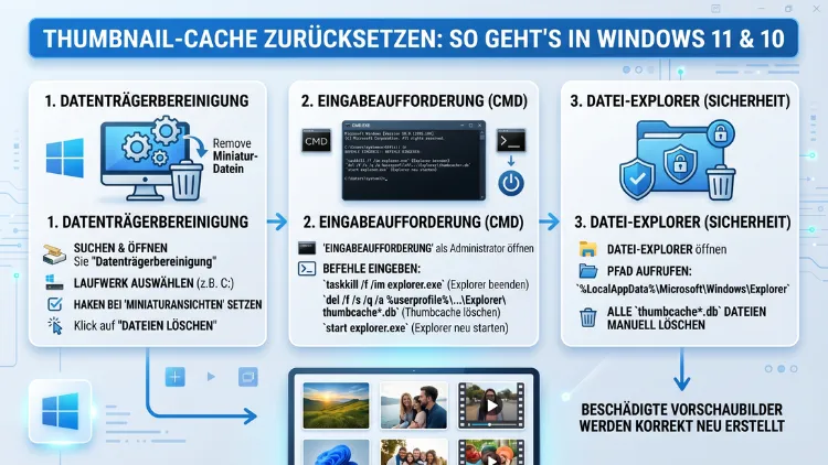 Thumbnail-Cache zurücksetzen: So geht’s in Windows 11 und 10